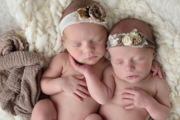 Cincinnati Newborn Photography, Twins Isla and Annabelle